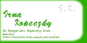 irma kopeczky business card